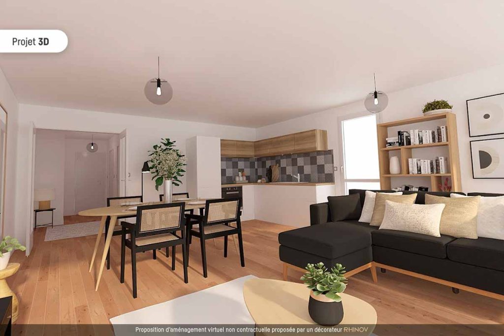 état après d'une simulation rénovation 3D à Montargis