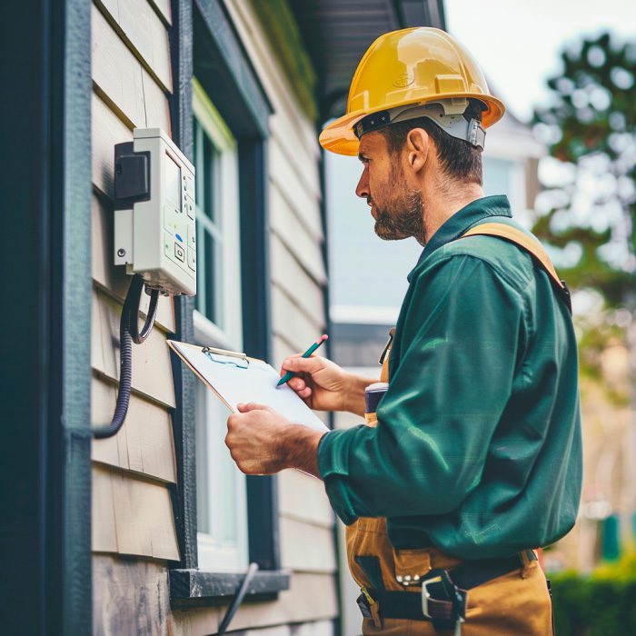Technicien réalisant un diagnostics exterieur - guide du vendeur RESIDE Immobilier