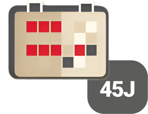 icone calendrier et 45J délai vente moyen RESIDE Immobilier