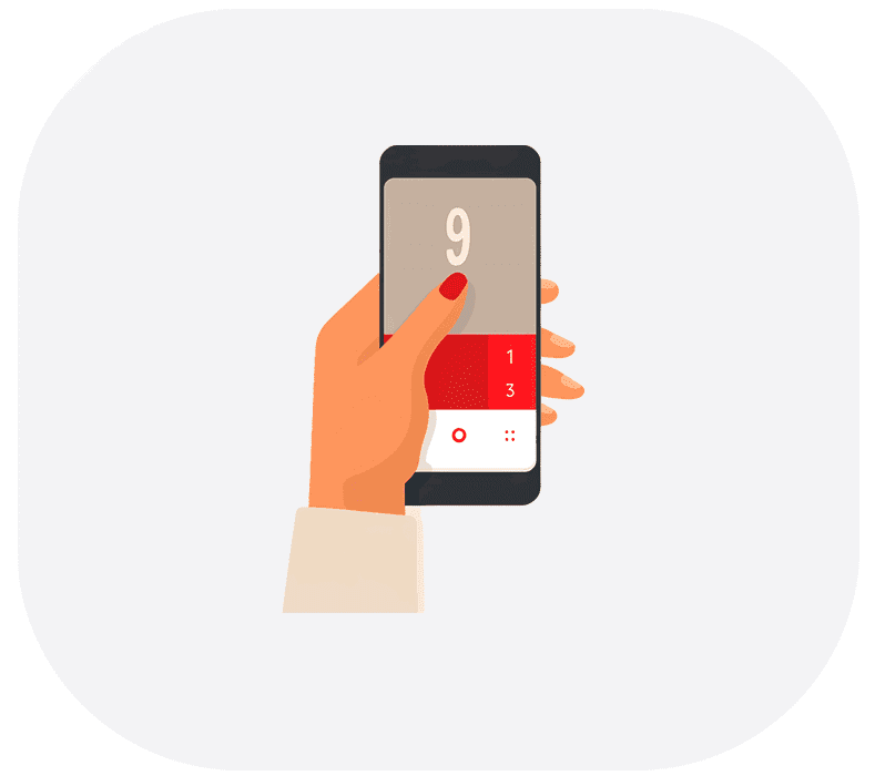 icone main et téléphone portable appeler RESIDE Immobilier